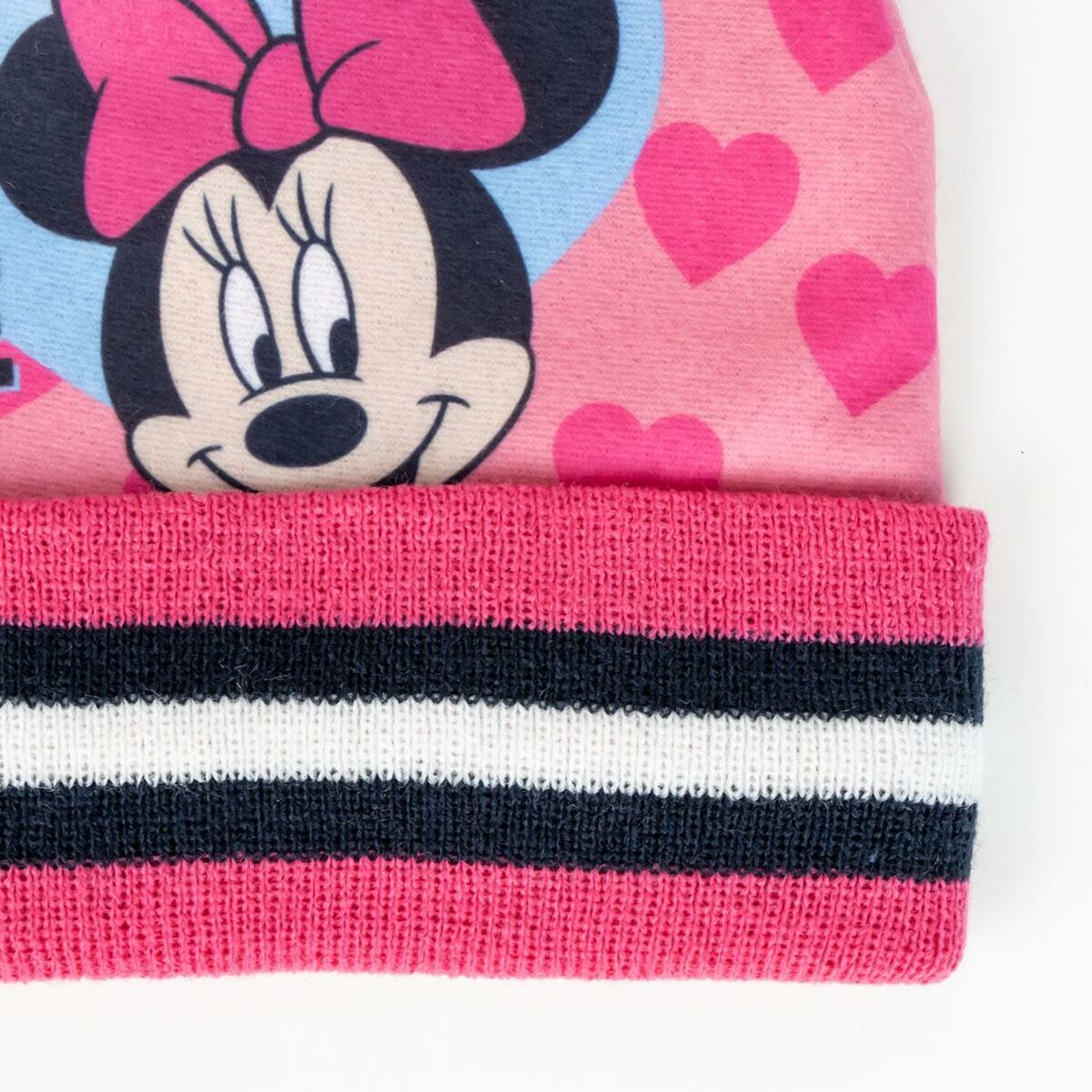 Gorro e Luvas Minnie Mouse Cor de Rosa